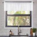 Solid Sheer Rod Pocket Curtain Voile Draperies 2 Panels White Beige Black Grey Coffee 52 Inch Width 18 Inch Long 1 Pair for Kitchen Bedroom Children Living Room Yard (White / 52"W x 18"L (Pack of 2))