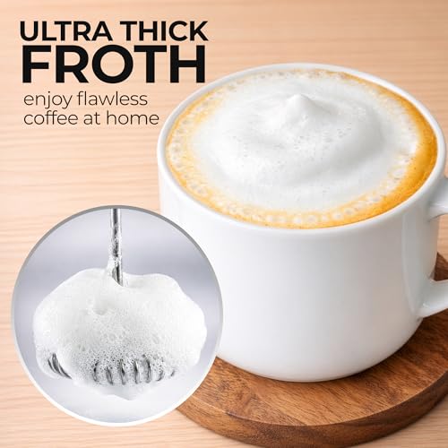 Rechargeable Milk Frother Handheld (Ultra Black / Rechargeable Z1 Motor Max)