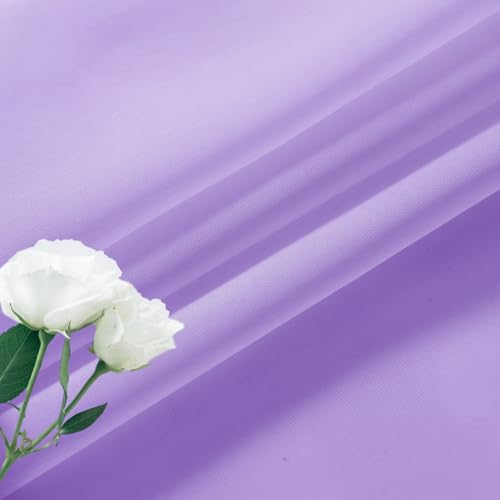 Basic Rod Pocket Sheer Voile Window Curtain Panels Lavender 1 Pair 2 Panels 26 Width 40 Inch Long for Kitchen Bedroom Children Living Room Yard（Lavender (Lavender / 26"W x 40"L (Pack of 2))