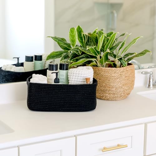 13.5”x8.5”x5.5” Rectangle Storage Baskets for Shelves 3 Pack (Black / 13.5" x 8.5" x 5.5")