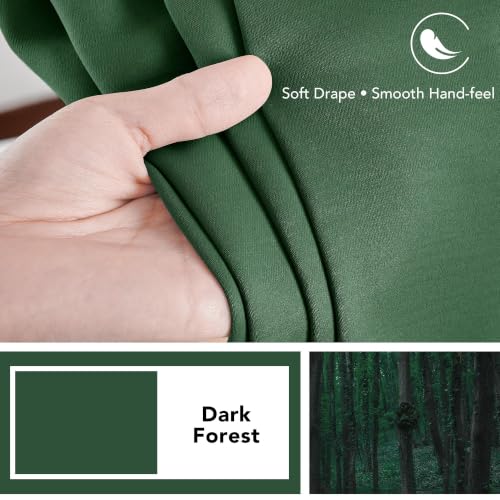 Blackout Curtains for Bedroom 108 Inches Long (Dark Forest / 52"W x 108"L (Pack of 2))