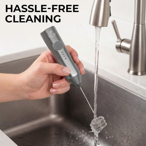 Rechargeable Milk Frother Handheld (ZK Dynamic Tornado Gray / Rechargeable Z1 Motor Max)
