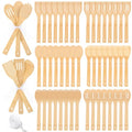 72 Pcs Bamboo Spatula Wooden Kitchen Utensil Bulk 12''wood Spoon Spatula for Cooking with Ribbon Bridal Baby Shower Game Prize Wedding Party Favors Housewarming Gift (Natural Style)