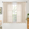 Natural Linen Curtains 48 Inch Length for Windows (Natural / 42"W x 48"L (Pack of 2))