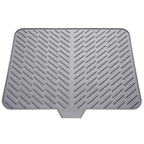 Silicone Dish Drying Mat for Kitchen Counter (Gray / 23" x 17")