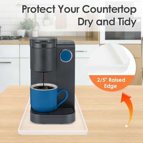 Silicone Coffee Maker Mat with Lip for Countertops 14.8''x7.9'' Translucent (Translucent / 14.8'' x 7.9'')