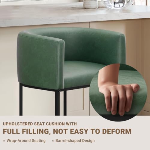 26" H Counter Height Bar Stools Set of 4 (Green / Set of 4)