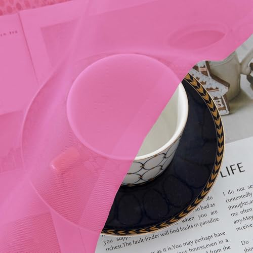Sheer Hot Pink Curtains for Bedroom Living Room 63 Inch Length 2 Panels Set (Hot Pink / 42"W x 63"L (Pack of 2))