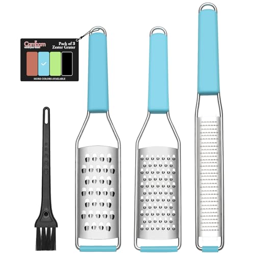Cheese Grater Citrus Zester Lemon Zester Pack of 3 (Set of 3 / combination / Blue)
