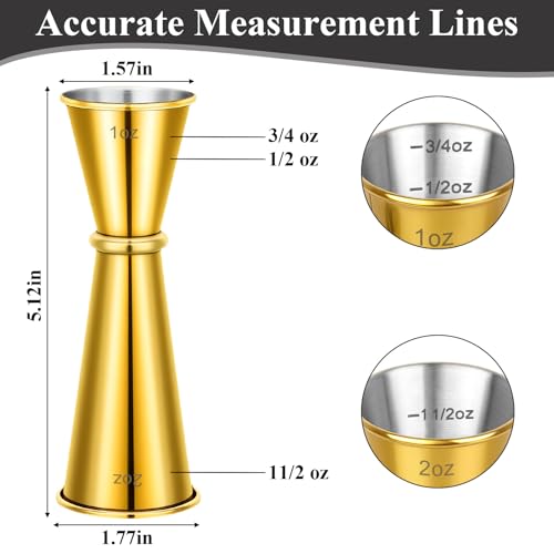 2 Pack Jigger for Bartending (Gold & Silver)