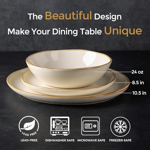 Ceramic Dinnerware Sets for 4 (Beige / Service for 4)