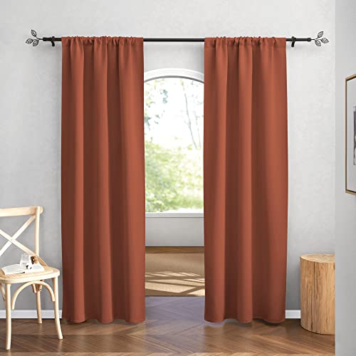 Blackout Curtains for Bedroom Living Dining Room 84 inches Long (Burnt Orange / 42"W x 84"L (Pack of 2))