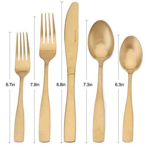 Matte Gold Silverware Set (Matte Gold / 20-Piece)