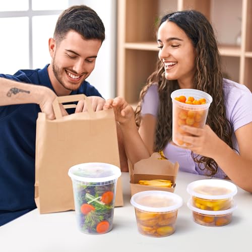 24 Sets Plastic Deli Food Containers With Lids