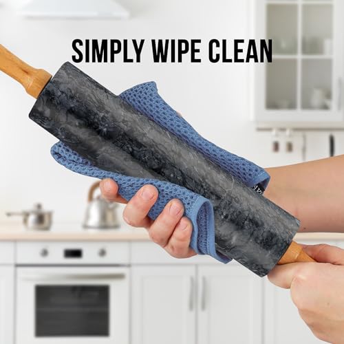 17 Inch Marble Rolling Pin With Stand (Black / 17 Inch)