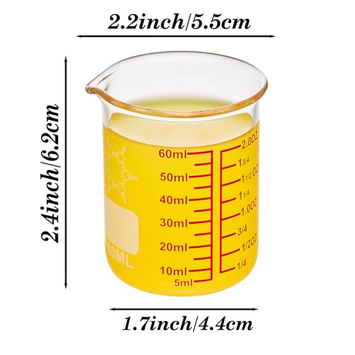 High Borosilicate Glass Measuring Cup (60ml (2oz) - Pack of 2)
