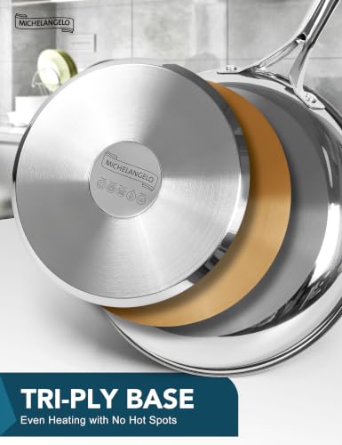 18 10 Stainless Steel Frying Pan Set (8-9.5-11-Inch)