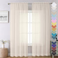 Extra Long Cream Sheer Curtains 108 Inches Long 2 Panels (Cream / 59"W x 108"L (Pack of 2))