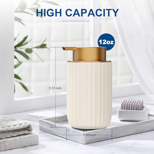 Ceramic Foaming Soap Dispenser (Beige Gold-2pack)