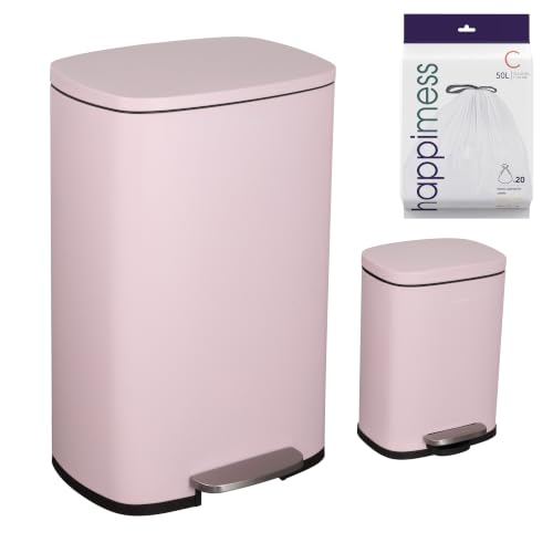 Connor 2 Piece Iron Trash Can (Blush Pink)