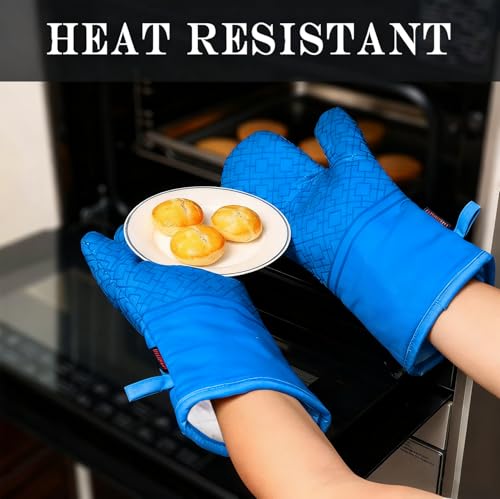 Oven Mitts and Pot Holders Sets 6pcs (Navy Blue)