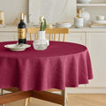 Christmas Christmas Red Waterproof Round Table Cloth for Round (Burgundy / 70" (Round))