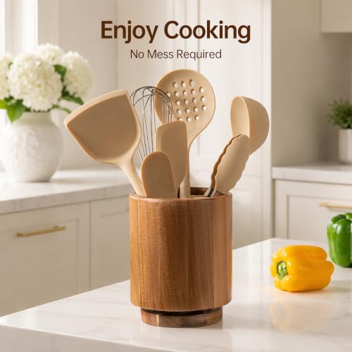 Wooden Utensil Holder (Natural / 1 Compartment)