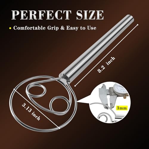 Danish Dough Whisk (Stainless Steel 2-eye / 1 Pack)