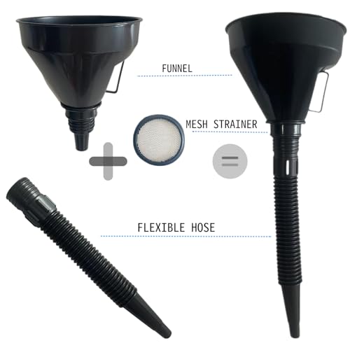 5 Pcs Plastic Oil Funnels for Automotive Use Set