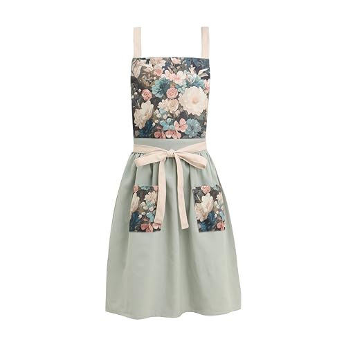 Aprons for Women with Pockets (Sage Green)