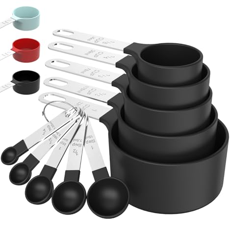 Measuring Cups & Spoons Set (Black / 5+5)