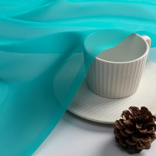 Turquoise Sheer Curtains 72 Inches Long 2 Panels (Turquoise / 42"W x 72"L (Pack of 2))