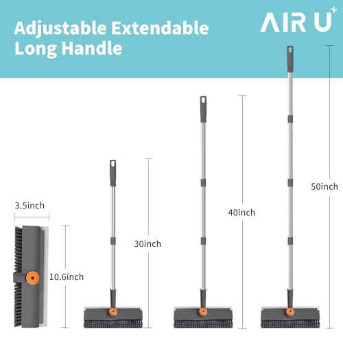Floor Scrub Brush with Long Handle (Gray / 1 PACK)