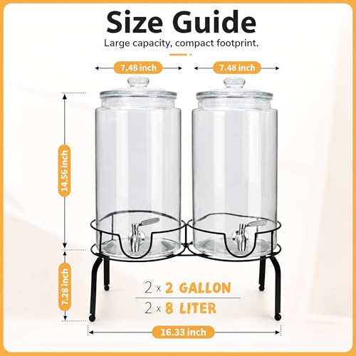 2 Gallon Beverage Dispenser 2 Pack (2 Gallon 2 Pack)