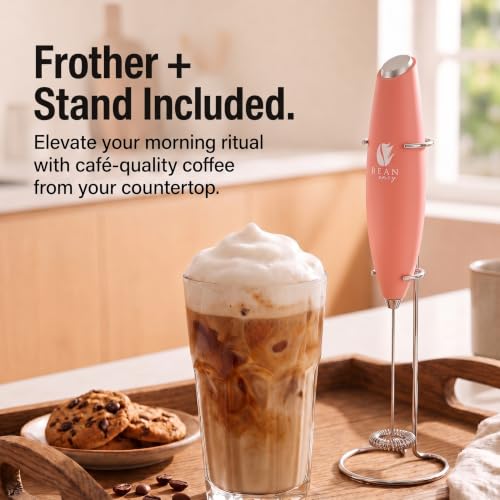 Milk Frother Handheld (Rose Pink / Classic)