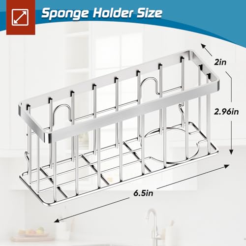 Sponge Holder for Kitchen Sink (Silver)