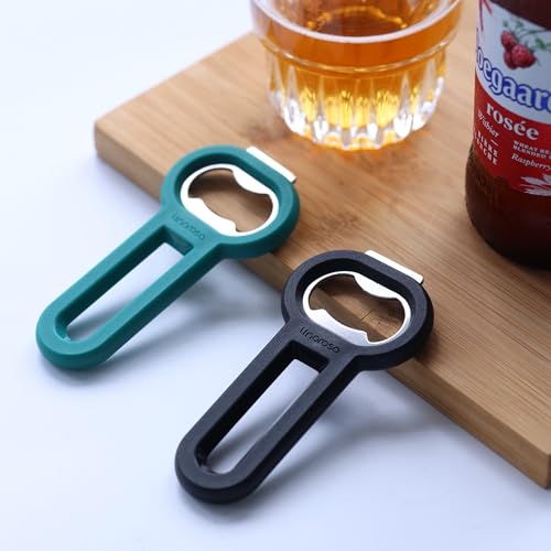 Magnetic Bottle Opener Pop Can Opener for Refrigerator (Black-1 Pack)