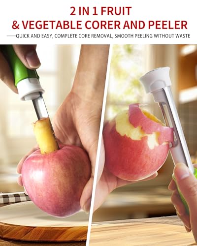 2 in 1 Apple Corer and Peeler Tool (Blue)