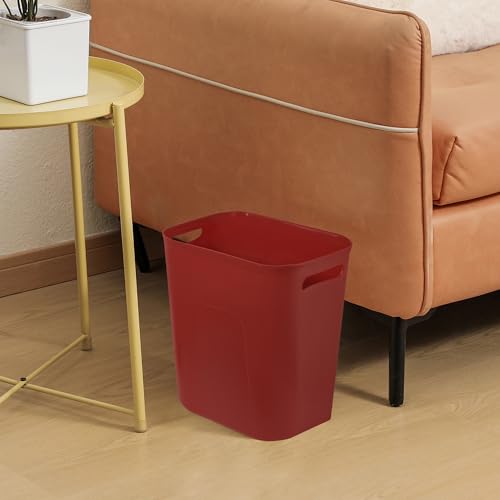 Plastic Small Bathroom Trash Can Wastebasket (Red / 3.5 Gallon)