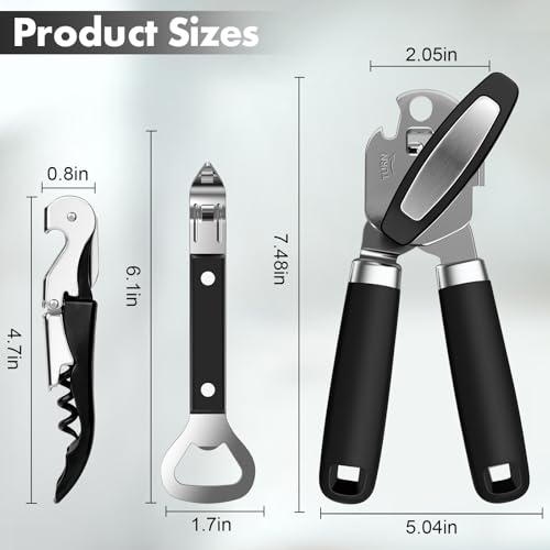 3PCS Can Opener Manual & Bottle Opener & Wine Opener
