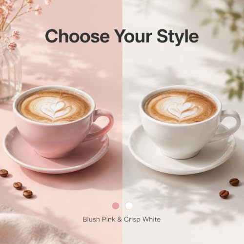 11 oz Pink White Cappuccino Mug (Pink)