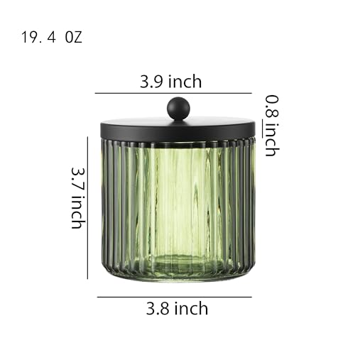 2 Pack Glass Qtip Holder Dispenser Set for Cotton Ball
