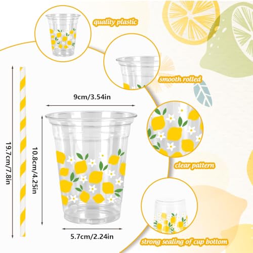 152 Pcs Lemonade Stand Supplies Kits 8.8L Plastic Drink Dispenser with Spigot 50 Sets 12 Oz Disposable Cups with Lids Straws for Water Tea Beverages Juice