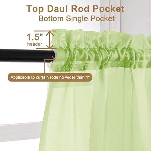 Sheer Valances for Windows (Lime / 42"W x 14"L (Pack of 2))