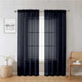 Black Sheer Curtains 78 Inches Long 2 Panels Set (Black / 42"W x 78"L (Pack of 2))