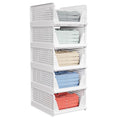 5 Pack Stackable Closet Storage Basket (White / 5 Pack White)