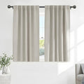 Rod Pocket and Back Tab Blackout Curtains for Bedroom (Cream / 42"W x 54"L (Pack of 2))