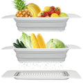 Collapsible Colander Silicone Kitchen Strainer (Gray)