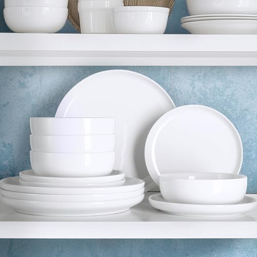 Nova Porcelain Dinnerware Set (White / Service for 4)