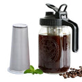 Cold Brew Coffee Maker 32 Oz Wide Mouth Mason Jar Pitcher With stainless steel Filter 1 Quart Airtight & Leak (32 OZ Cold Brew Coffee Maker Black)